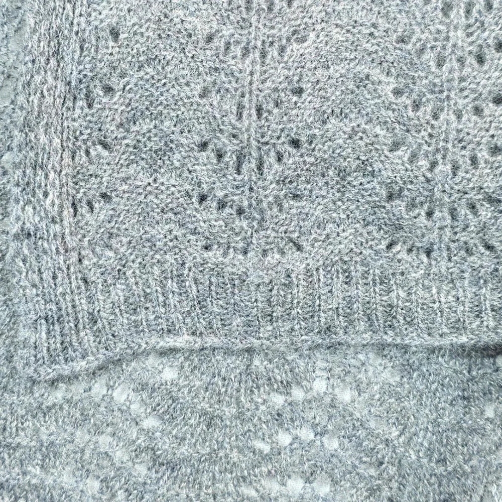 C by Bloomingdale's Women Cashmere Wrap O/S Charcoal Pointelle Scarf Cozy Winter